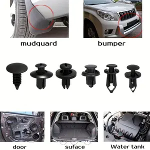 Automotive Fastener Kit: Durable plastic clips to meet all body needs - easy to install, includes 6 sizes, Car Accessory