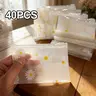 40PCS Floral Daisy Pattern Frosted Plastic Organiser Resealable Zipper Bags, Plastic Organizer Pouches - Reusable Storage Bags for Office Supplies, Crafts, Jewelry & Stationery - Vibrant F