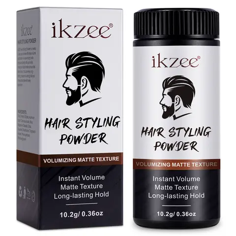 ikzee Chemical-Free Volumizing Styling Powder (10g) - Texturizing, Instant Root Lift for Fine Curly Hair, 24-Hour Hold, Dimethicone-Free, Portable Hair Care Product