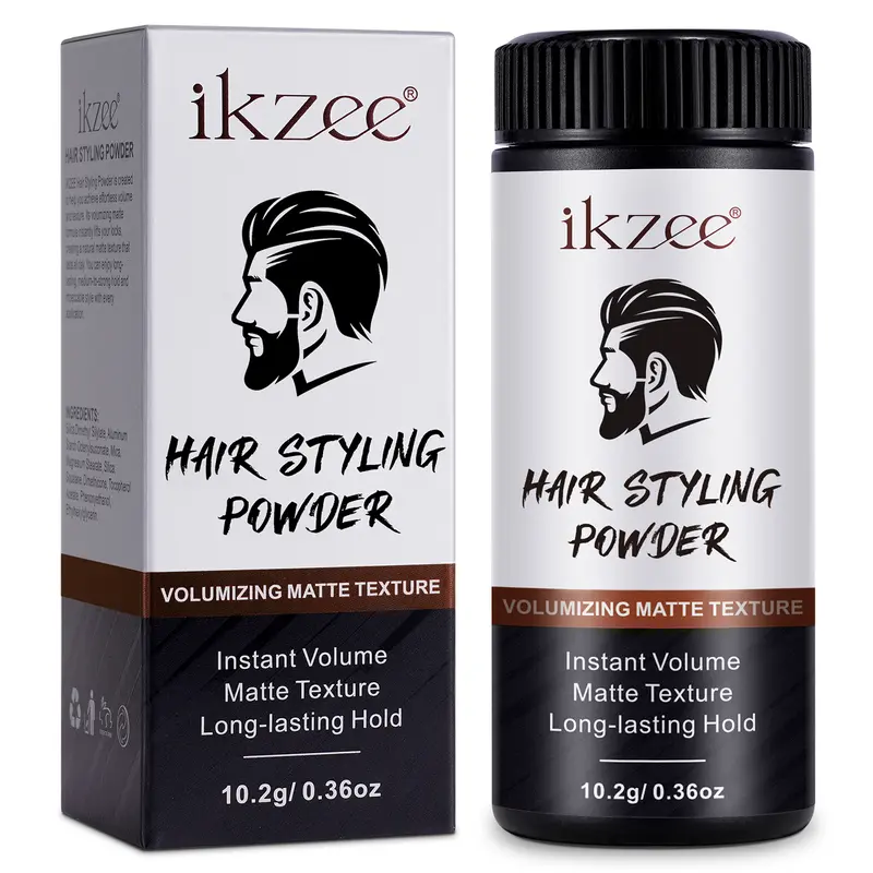 ikzee Chemical-Free Volumizing Styling Powder (10g) - Texturizing, Instant Root Lift for Fine Curly Hair, 24-Hour Hold, Dimethicone-Free, Portable Hair Care Product