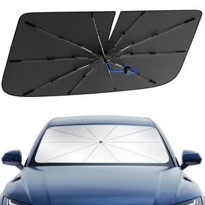 PEMOTech Portable Car Windshield Sunshade, Foldable Windshield Sun Umbrella, Car Exterior Accessories, Car Windshield Cooling Umbrella for Daily, Car Window Shades