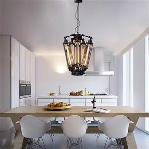 Retro Flute 8-Head Lamp - Modern 8-light Chandelier Industrial Steam Punk Pendant Ceiling Light - Unique Vintage Style Lighting Solution for Retro Aesthetic Appeal