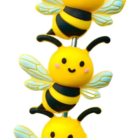 1pc Queen Bee 3D Silicone Focal Beads for Beaded Pens or Crafting Diy Supplies