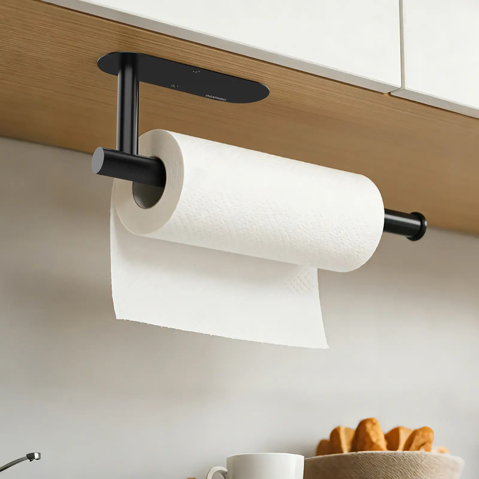 Paper Towel Holder,Self Adhesive or Drilling Paper Towel Holders Under Cabinet, Stainless Steel, Space-Saving, Easy Installation for Kitchen, RV & Bathroom-13" Towel Rack for Rolls, Plastic Wrap & More,Dispenser Bin.