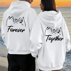 Forever Together Couples Hoodie Set – Matching Pinky Promise Sweatshirts, Romantic Anniversary Gift, Cute Couple Outfit for Him & Her