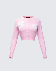 Habibah Pink Bow Detail Cardigan