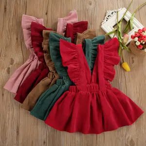 Ma&Baby Toddler Kids Baby Girls Suspender Skirt Ruffled Strap Sundress Overalls Outfit Clothes 1-6T