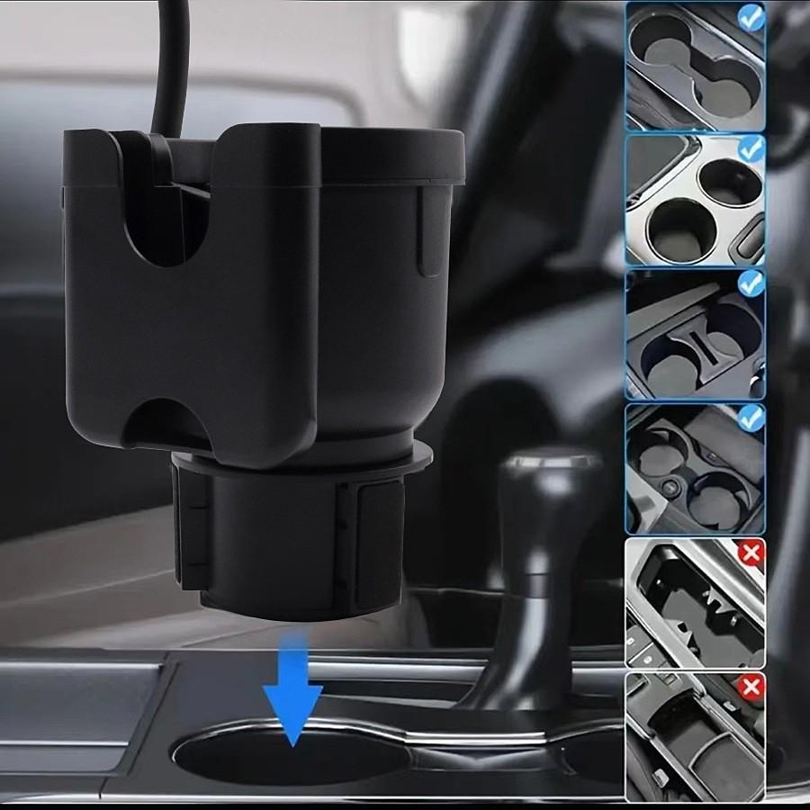 Cup Holder Phone Holder, 2026 Upgraded 3 in 1 Car Cup Holder Expander with Adjustable Base Long Gooseneck 360° Rotation, Cup Phone Holder for Car Fits All Smartphones and Most Bottles