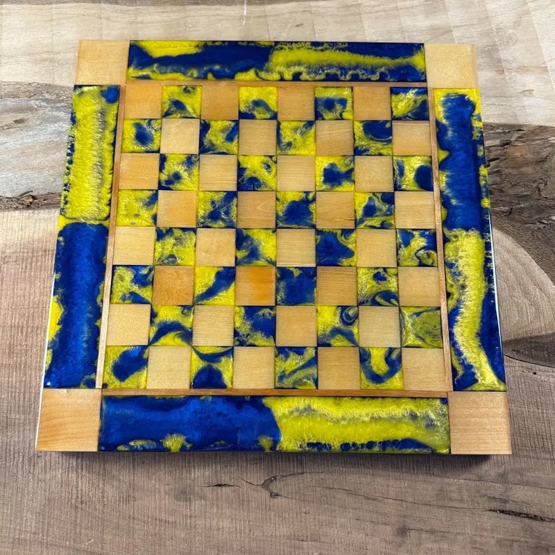 Golden Ocean Maple Wood Chess Board (INCLUDES PIECES)