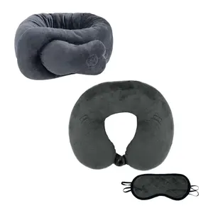 Pursonic Travel Comfort & Relief Bundle – Memory Foam Travel Pillow with Sleep Mask + Portable Neck & Shoulder Adjustable Massaging Wrap