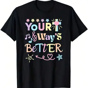Kids' Christian Graphic Cotton T-Shirt - Cute Fitted Crew Neck, Short Sleeves, All-Seasons Comfortable Faith-Themed Casual Streetwear Top for Tweens