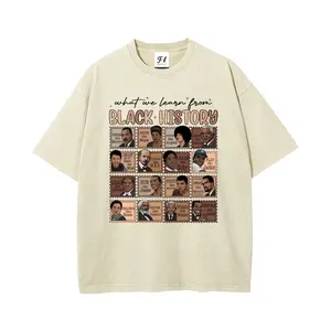 “What We Learn From Black History” Proud Shirt Oversize Unisex Washed T-Shirt for Women and Men's Unisex Fit Batik Cotton Oversize Streetwear Menswear  Super Soft Pre-Shrunk