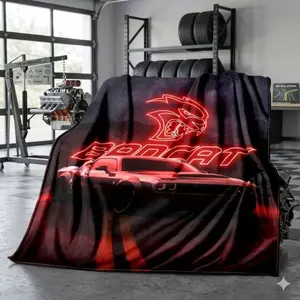 Fashion Art Print Srt Hellcat Racing Blanket Living Room Sofa Noon Break Plush Sleeping Blanket Boys Bedroom Soft Bed Sheet Gift Soft Flannel Bedroom Office Blanket Plush Thin Quilt Holiday Travel Birthday Christmas Gift Lightweight Soft And Breathable
