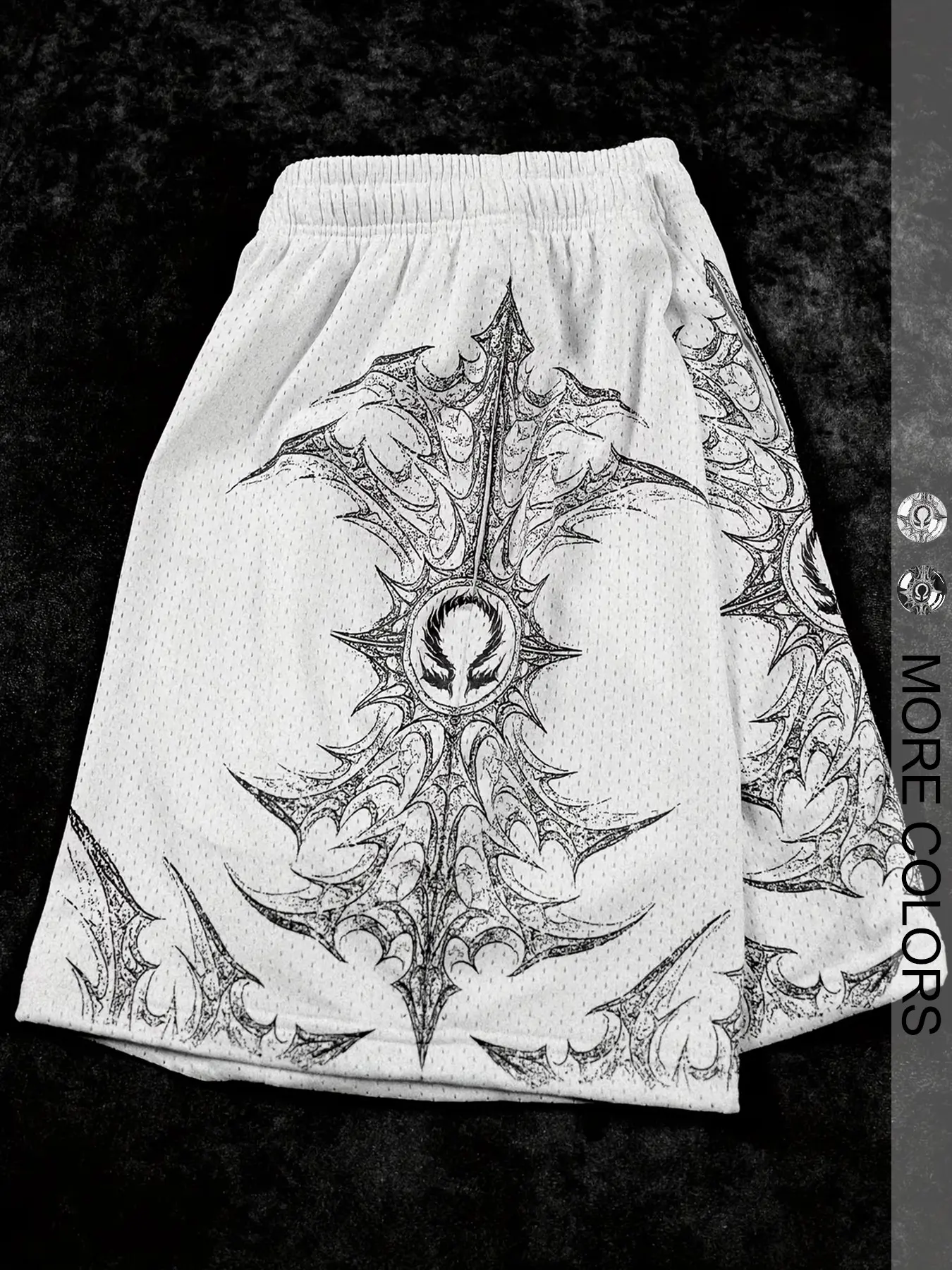Men's Shorts with Thorn Print, Casual Fitted Knee-Length Drawstring Waist, Street Style for Outdoor, Party, Commute, Spring Fall, Graphic Print Shorts