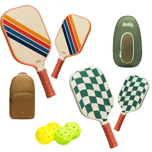 Dinkly Pickleball Paddles Set of 2/4 - USAPA Approved Graphite/Fiberglass Pickleball Racket, 2/4 Pickleball Rackets, 4 Balls and 1 Portable Carry Bag, Pickle Ball Set for Men Women