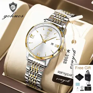GOHUOS Elegant Luxury Woman Watch Waterproof Luminous Date Ladies Watch High Quality Stainless Steel Simple Women's Quartz Watches