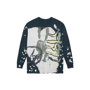 Travis Scott Men's Cactus Jack + Kaws For Fragment L/S Tee Multi Grey, from StockX