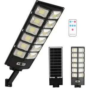 Commercial LED Outdoor Dusk to Dawn Solar Street Light,6500K Super Bright Waterproof Solar Motion Sensor Street Light Wall Lamp With Remote Control For Yard,Pathway,Garden