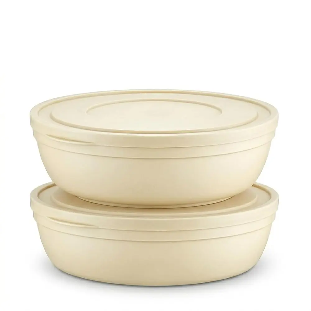 Tribello Large Salad and Serving Mixing Bowls with Lid, Round Plastic Bowl