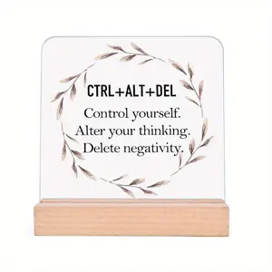 Funny Office Desk Sign, 1 Count Cute Office Home Decor Gifts, Office Table Acrylic Decorations Supplies for Women Men Coworker Boss Leader Friends, Desk Signs Ornament