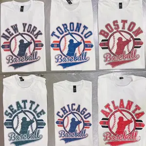 Vintage Baseball Tees Retro Established City Baseball  WHITE T-shirt Sports Unisex Crewneck T-Shirt Sublimation Print Casual Graphic Top - PTS