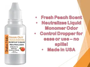 SHEBA NAILS Odor Out Acrylic Liquid Neutralizer 1/2oz Peach Scent- Minimizes Acrylic Liquid Monomer Odor…