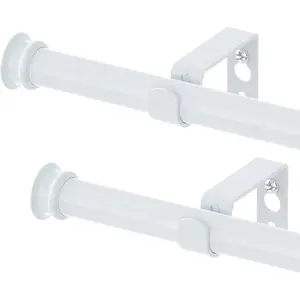 Curtain Rods 2 Pack 5/8 inch Black Curtain Rods for Windows 30 to 45 Inch with Brackets Easy to Install for Bedroom Living room Kitchen
