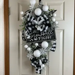 Festive winter swag for door or interior decor