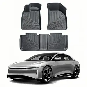 Custom Fit Floor Mats for Lucid Air 2022–2025 – All Weather TPE Liners, High Edge Protection, Anti-Slip, Full Set Front & Rear