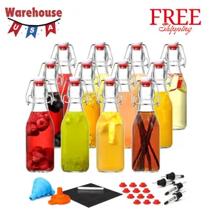 12 Pack 8.5oz Flip Top Glass Bottles, Swing Top Be12 Pack 8.5oz Flip Top Glass Bottles, Swing Top Beer Brewing Bottleer Brewing Bottle