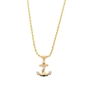 Two-Tone Gold Filled Anchor Necklace – Symbol of Strength and Elegance
