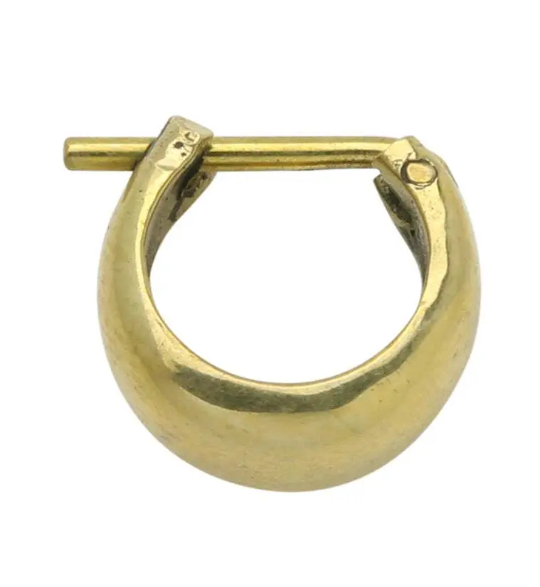 Smooth Brass Hinged Ring, Fashion Jewelry, Lightweight Earring Alternative, 18g, Easy Open-Close Design, Smooth Surface