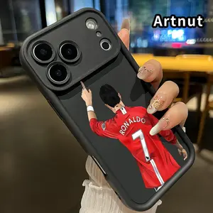 Phone Case for iPhone 17 Pro Max Air Promax Football Player Pattern Straight Edge Upgraded Lens Protection Durable Bumper Cover for Boy