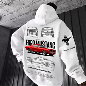 #Ford Mustang Fast Back 1965 Hoodie, Back Print 90s Car Shirt Menswear Top, Unisex Trending Tee, Sweatshirt