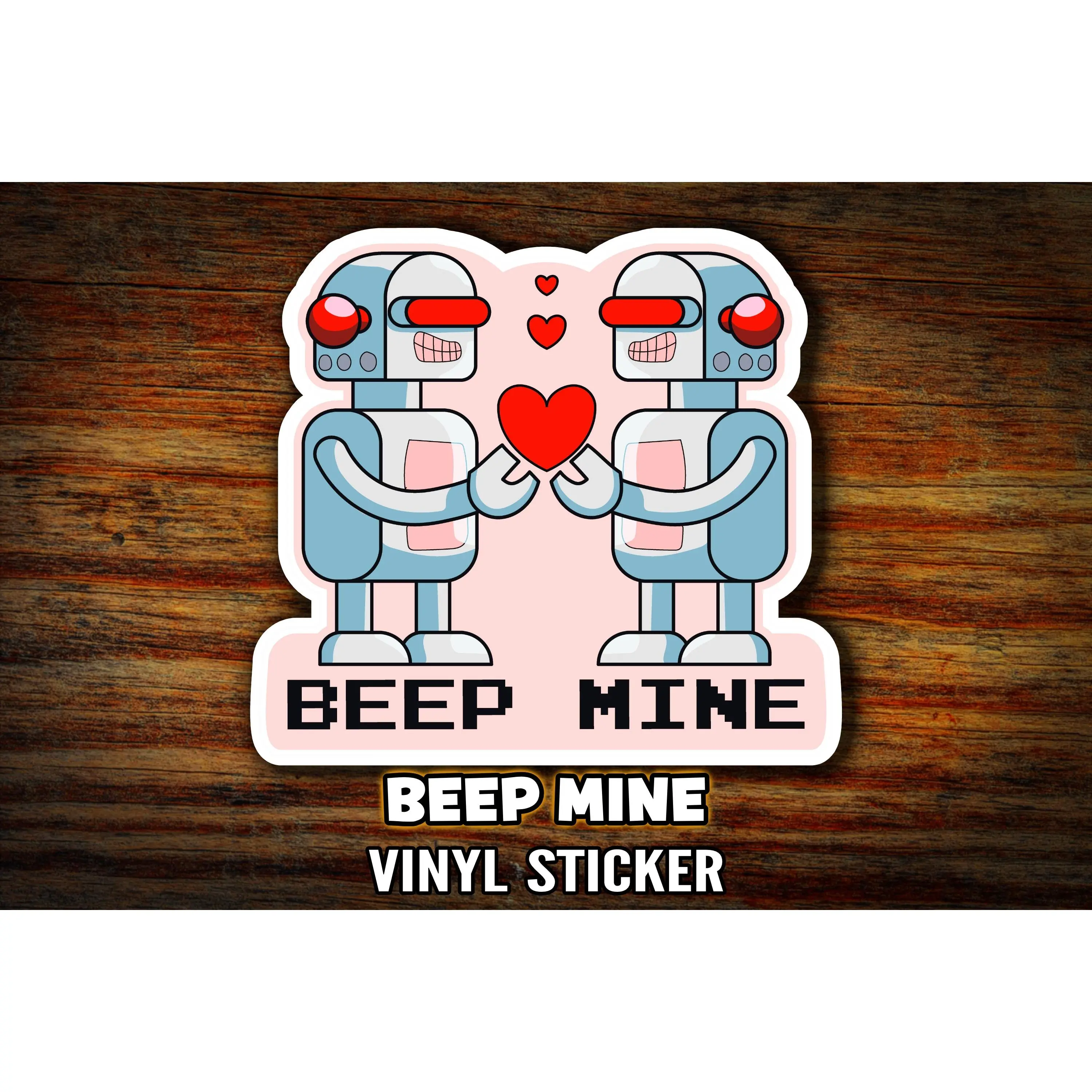 "Beep Mine" Robot Valentine Sticker