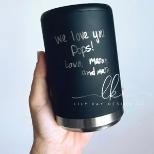 Custom Personalized Can Cooler | Handwritten or Typed Father's Day Gift | Can Cooler | Gift for Dad | Gift for Grandpa | Gifts from Kids | Custom Keepsake | Child Handwriting Preservation