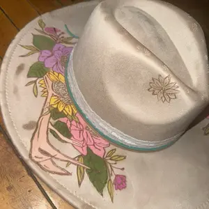 Wildflower and Antler Wide Brim Fedora