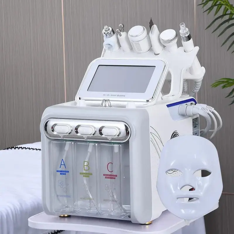 7 In 1 Hydrogen Oxygen Facial Beauty Machine - Facial Care Tool with Distinct Functionalities, Modes, Mask, Accessories, Simple Instructions, Straightforward Interface, Ideal Holiday Gift