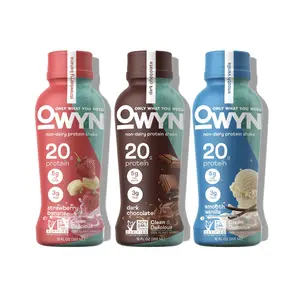 OWYN Only What You Need Protein Shake 20g Vegan Protein, Dairy Free, Strawberry Banana Variety Pack, Ready to Drink, 12 Fl Oz (12 Pack)
