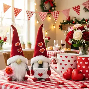Valentine's Day Plush Home Decor Set, Romantic Gift for Her Wife Girlfriend, Anniversary Wedding Decoration, 2 Piece Valentine's Day Present