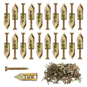 200 count Self Drilling Drywall Anchors 2025 Upgraded Zinc Plated Steel Wall Anchors Easy Application no Drill or Holes in Wall (100 PCS zinc Screw and 100 count Steel Anchors 0.47X1.18in)