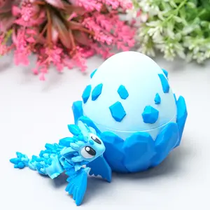 3D printed dragon egg model toys, flexible joint animal doll statues, home and office desk decorations, holiday surprise gifts Ornaments