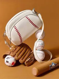 Baseball Stitch Crossbody Bag, Sporty Adjustable Strap Sling Purse, Viral Baseball Stitch Sling Bag, Unique Stitching Crossbody Purse