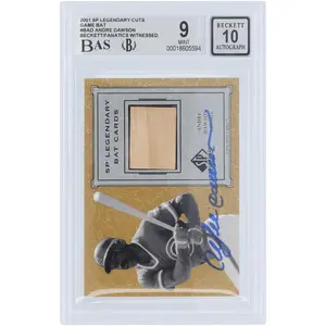 Andre Dawson Chicago Cubs Autographed 2001 Upper Deck SP Legendary Cuts Bat Cards Relic #B-AD Beckett Fanatics Witnessed Authenticated 9/10 Card - Fanatics Authentic Certified