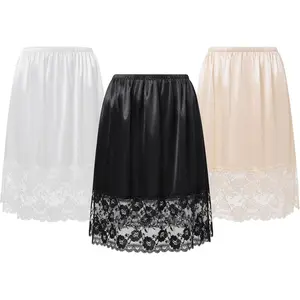Half Slips for Women - 26" Black White Womens Underskirt Half Slip Women Under Dress Shirt Skirt Extender
