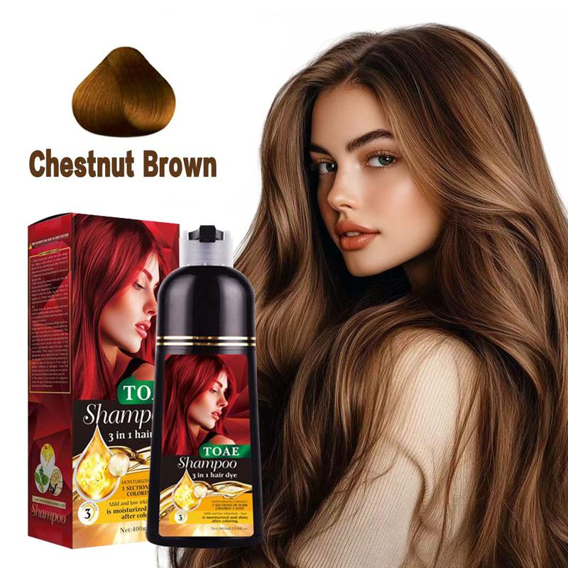 TOAE Hair Dye Shampoo 3 In 1 Herbal Hair Dye Color Shampoo Plant For Woman And Men Hair Dye For Gray And Dark Hair Wine Rend And Chestnut Brown And Golden brown And Black Four Colors Hair Dye Shampoo, Long Lasting & Coverage Nourish Scalp Haircare Mint