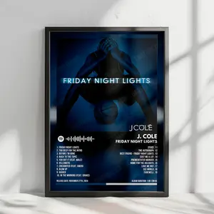 J. Cole "Friday Night Lights" Album Cover Poster - with Complete Tracklist - NO FRAME