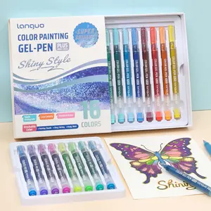 Glitter Gel Pen Set, 16pcs/set 1.0mm Fine Tip Colored Drawing Pen, Sparkle Paint Pen for DIY Craft Making, Coloring, Doodling, Scrapbooking Supplies