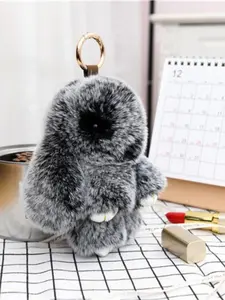 Fluffy Bunny Keychain Plush Rabbit Bag Charm, Keychain for Bags, Cute Animal Design, Perfect Christmas Gift for Girls, Adorable Car Key Ring & Purse Accessory, Fuzzy Keychain