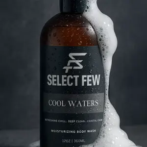 Cool Waters Body Wash for Men – Full Body Wash with Aloe Vera & Natural Oils – Crisp Citrus, Bold Spice, Smooth Amber & Woods – Handmade, Small-Batch